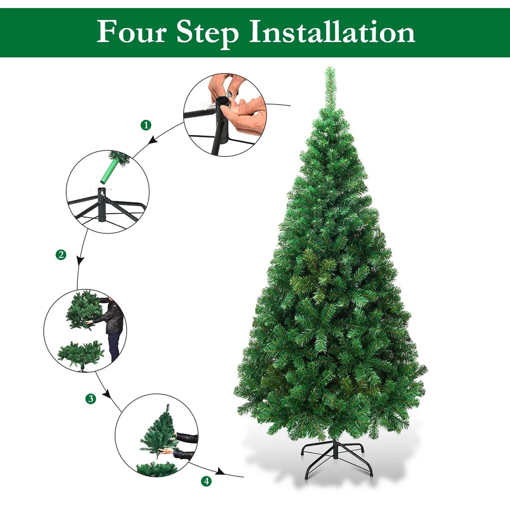 CM19722 6Ft Artificial PVC Chrismas Tree W/ Stand, Indoor/Outdoor