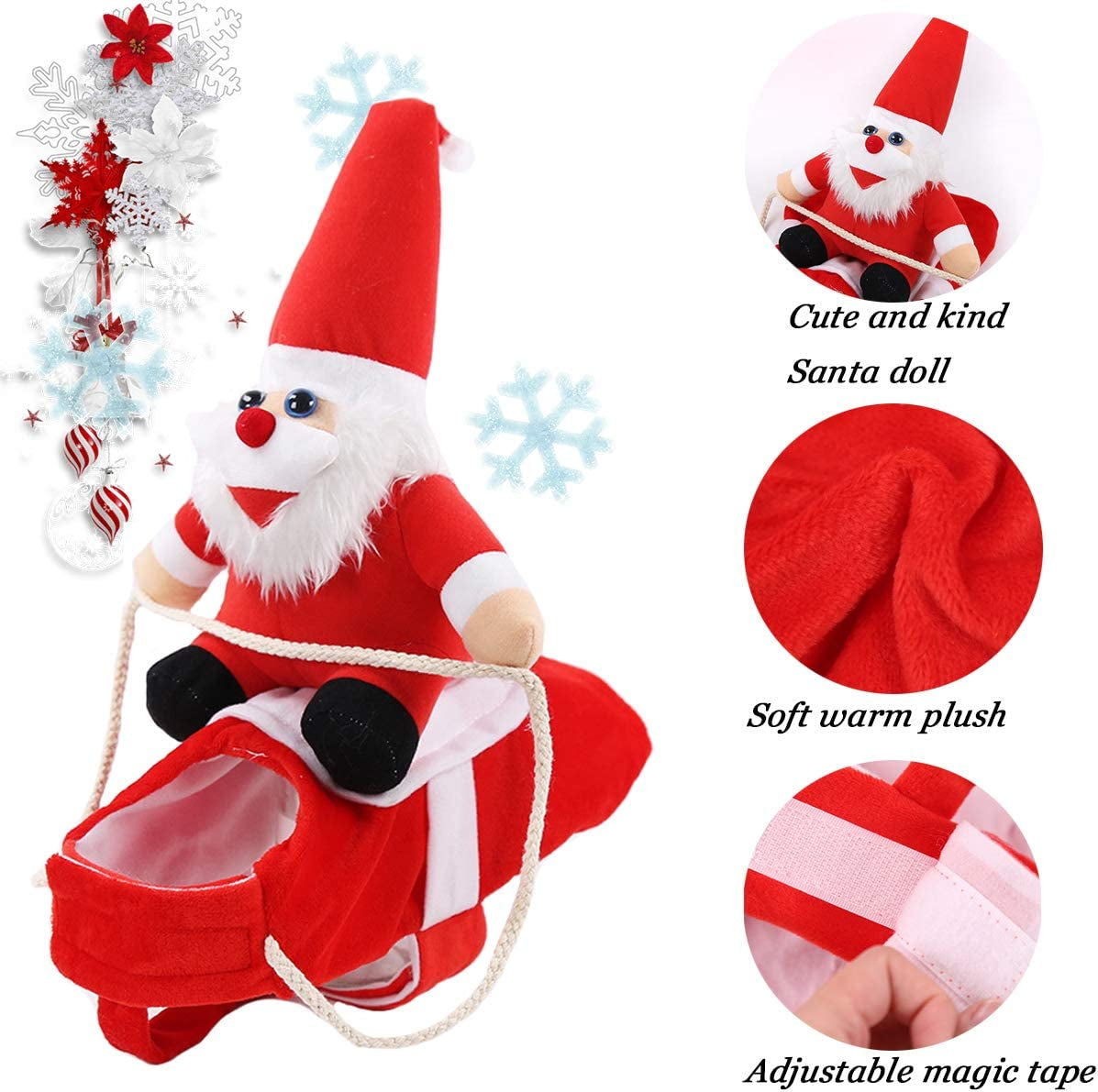 Festive Christmas Dog Santa Costume - Fun & Comfy Pet Outfit for All Breeds, Adjustable & Easy to Clean