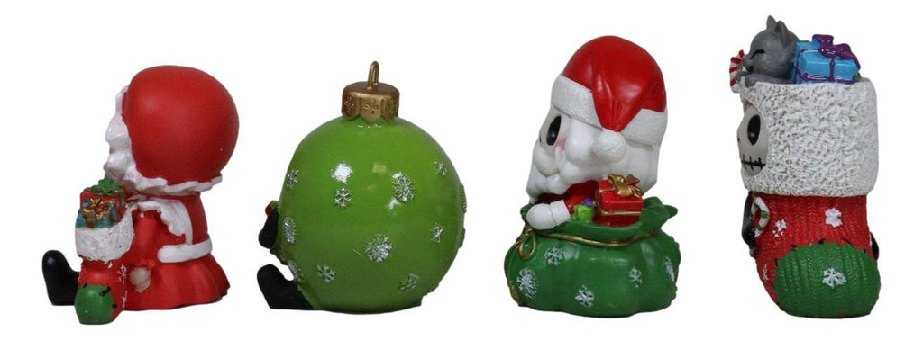 Christmas Furry Bones Mr Mrs Santa Claus Tree Ornament and Stocking Figurines
