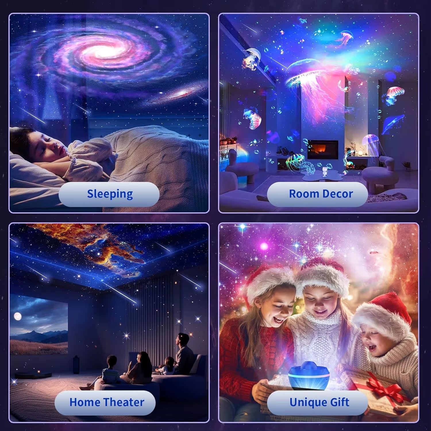 13-In-1 Galaxy Projector Dimmable RGB LED Lights Chrismas Spotlight Projectiion Fairy Lamp for Bedroom Gaming Room Party Decor