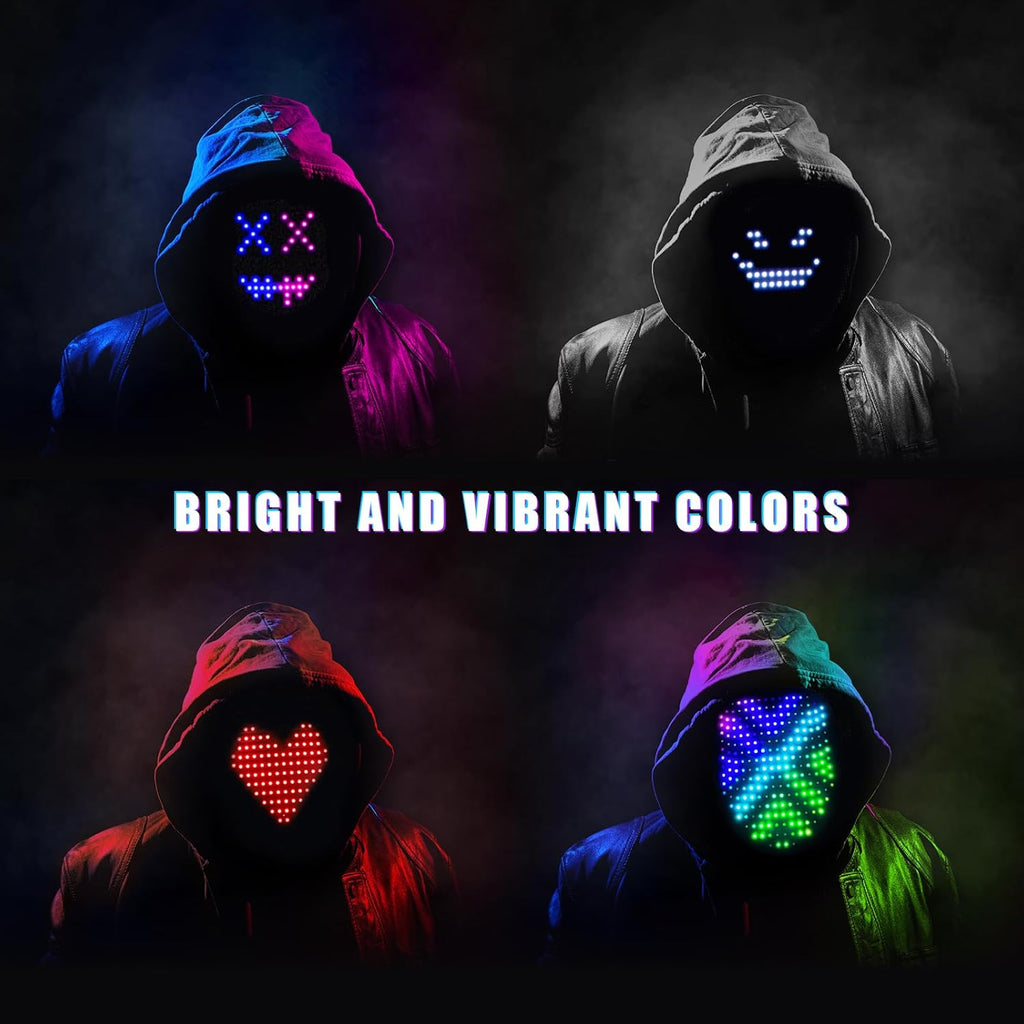 Glow-Up Mr. Pang LED Mask: Gesture Sensing Face Transforming Fun for Halloween, Christmas, Birthdays, and Cosplay Parties!