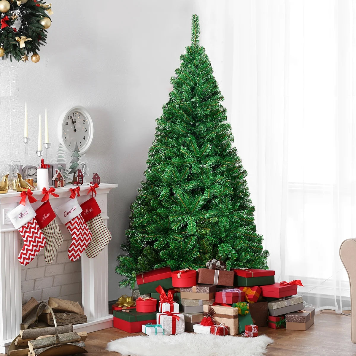 CM19722 6Ft Artificial PVC Chrismas Tree W/ Stand, Indoor/Outdoor