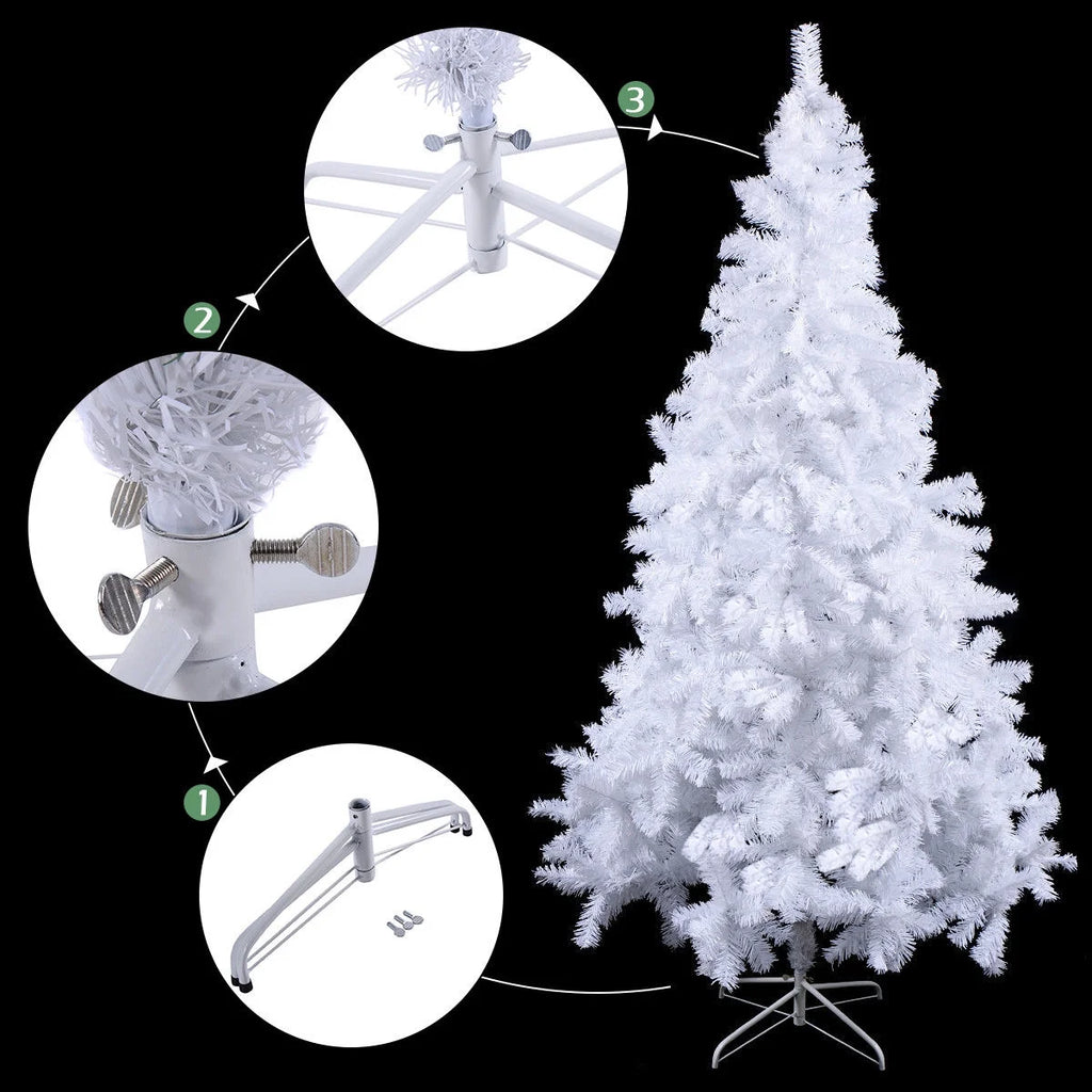 5Ft/6Ft/7Ft/8Ft Artificial PVC Chrismas Tree W/Stand Holiday Season Indoor Outdoor Green