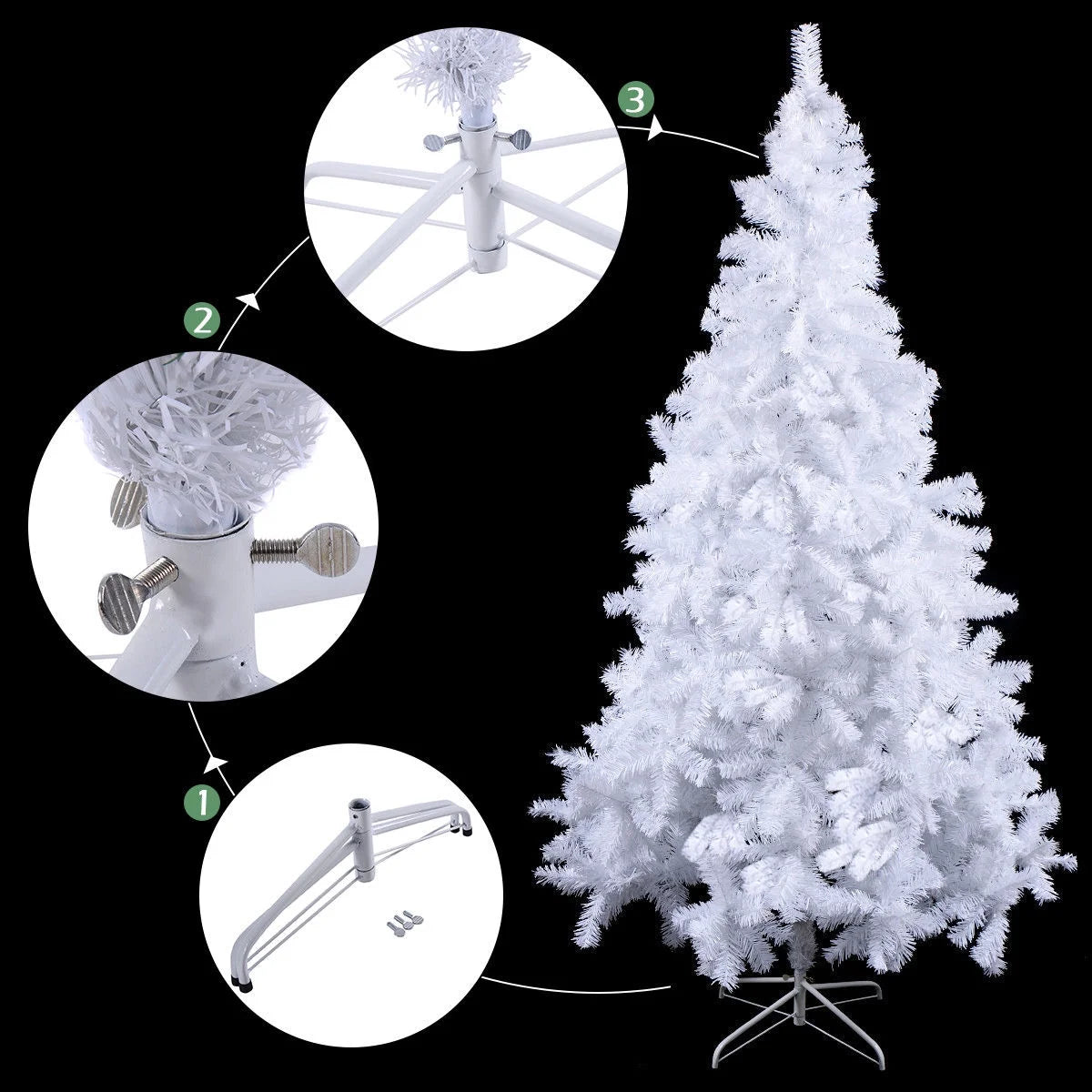 5Ft/6Ft/7Ft/8Ft Artificial PVC Chrismas Tree W/Stand Holiday Season Indoor Outdoor Green