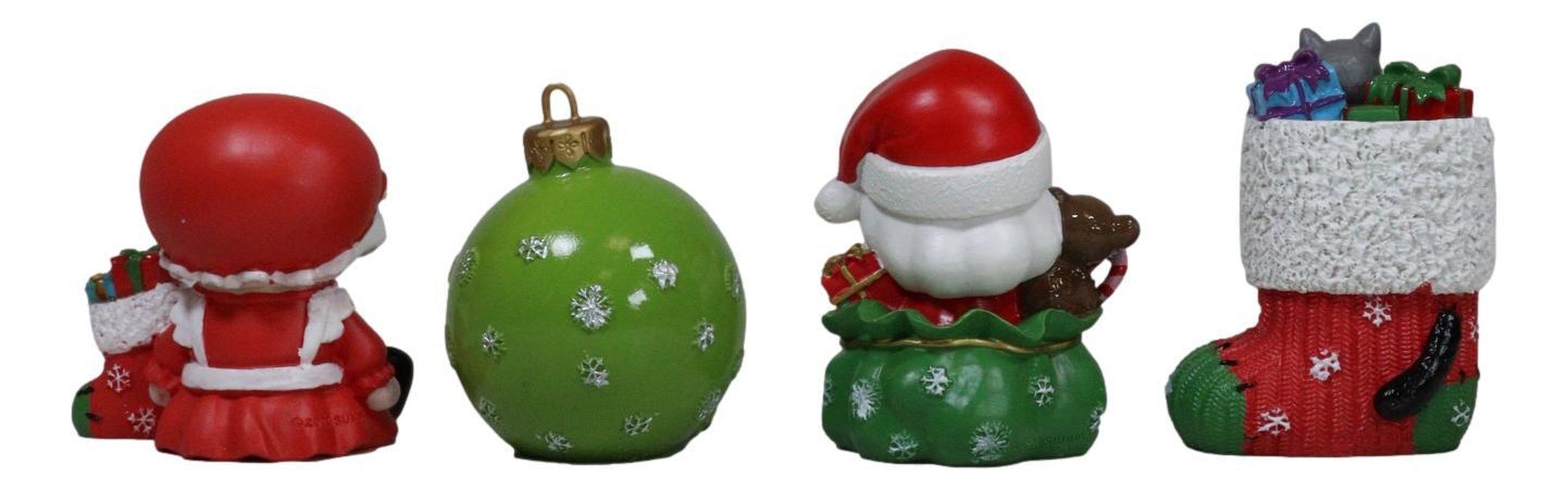 Christmas Furry Bones Mr Mrs Santa Claus Tree Ornament and Stocking Figurines
